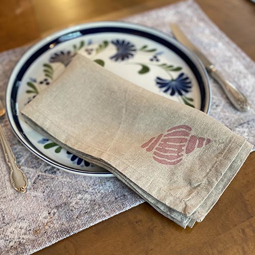 Leaves Block Printed with Botanical Inks Linen Napkins